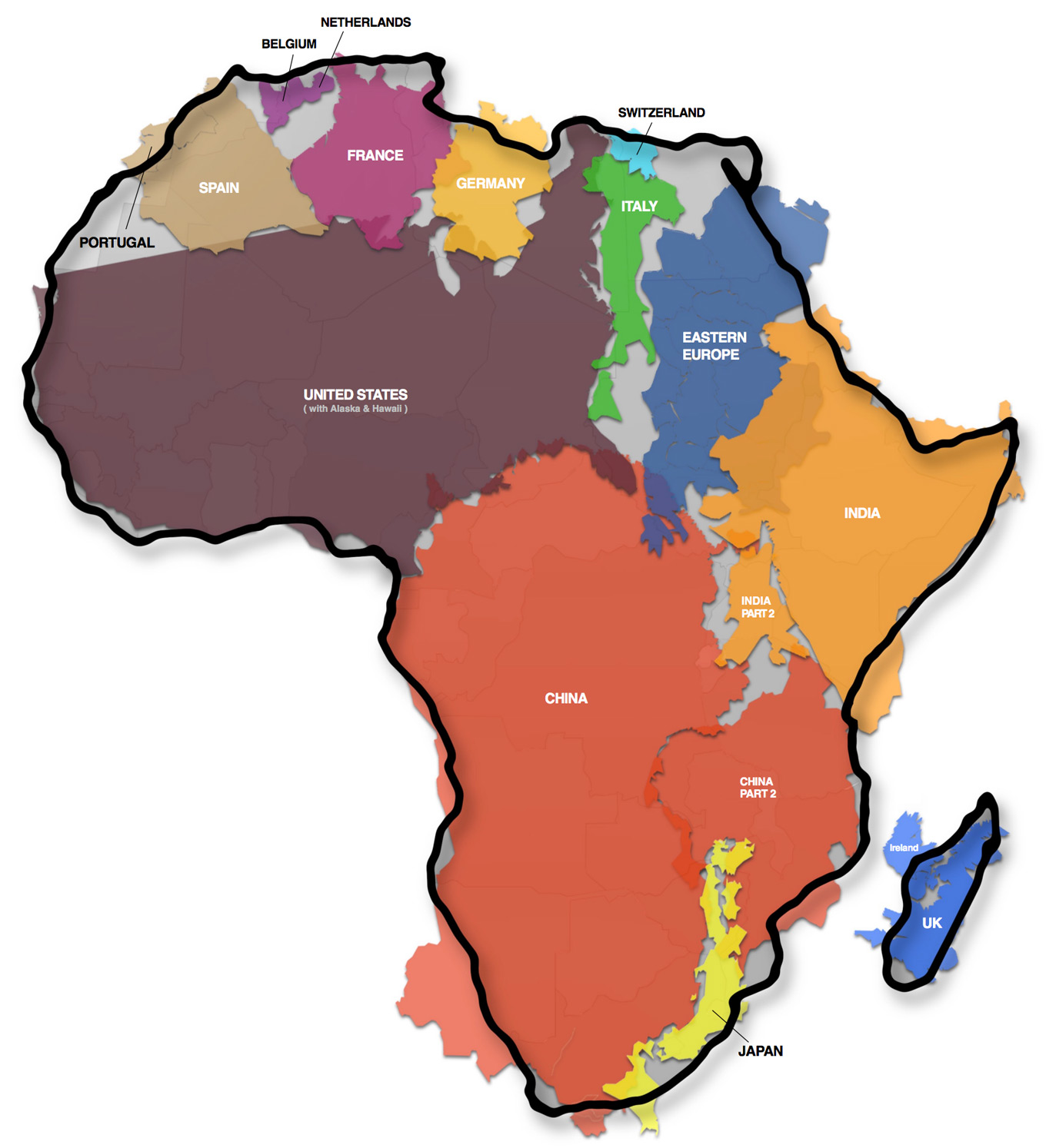 Image result for africa true size map